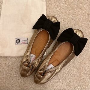 NEW Lanvin Flats Slip on Ballerina Flats Rare 37.5